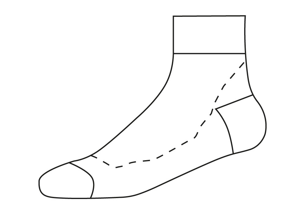 Cycling Socks Sectional View