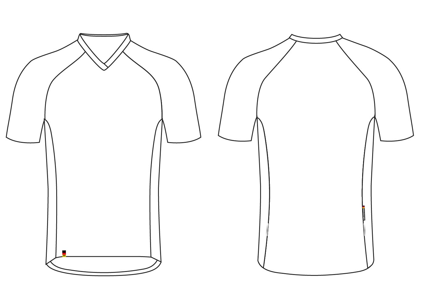 DOWE Sportswear Schnittbild Funktionsshirt Vorder- und Rückseite