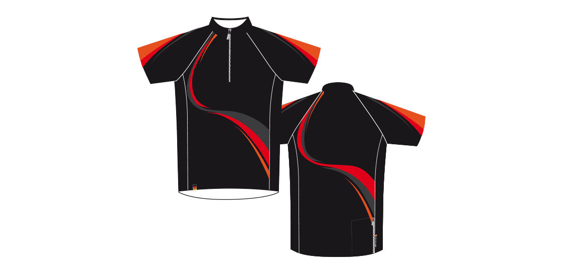 Dowe Sportswear - Designvorlage für Trikots - rot-schwarz