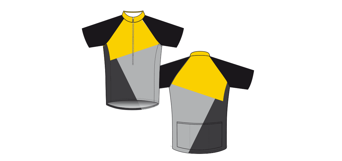 Dowe Sportswear - Designvorlage für Trikots - schwarz-gelb-grau