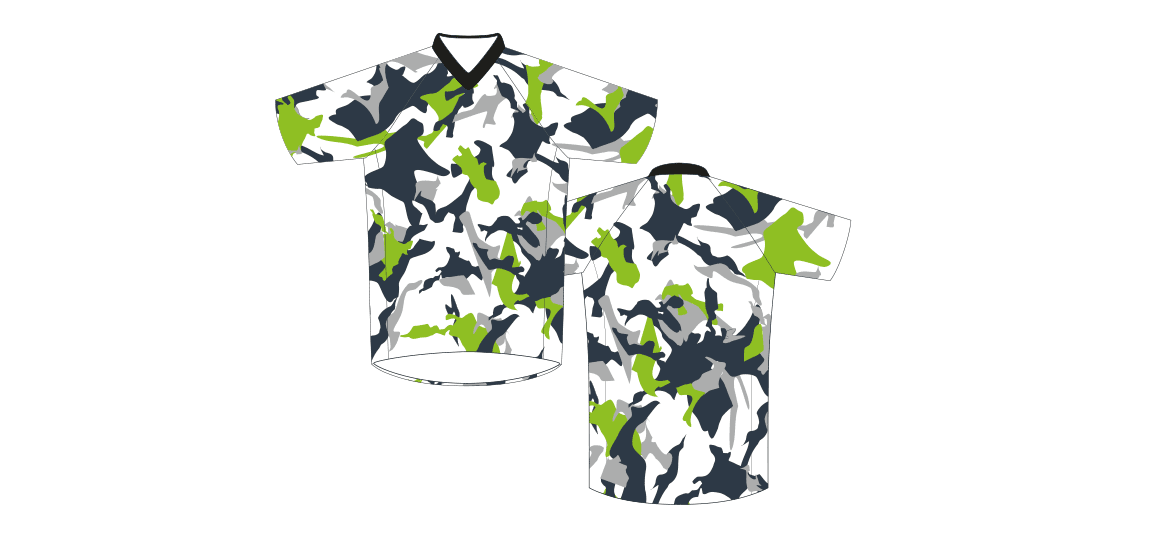 Dowe Sportswear - Designvorlage für Jerseys - Camouflage grün-weiß-schwarz-grau