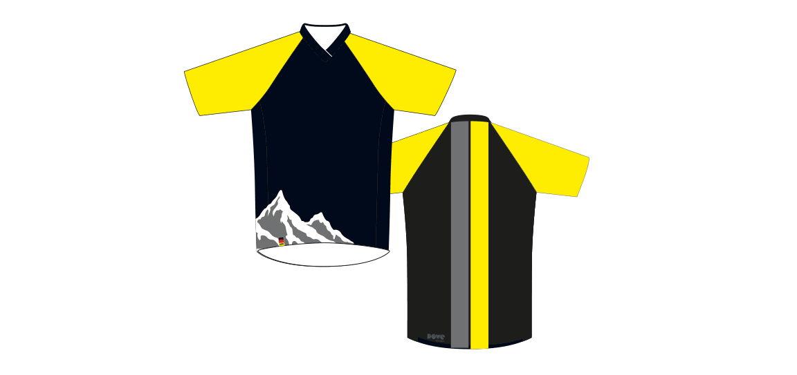 Dowe Sportswear - Designvorlage für Trikots - gelb-schwarz-grau