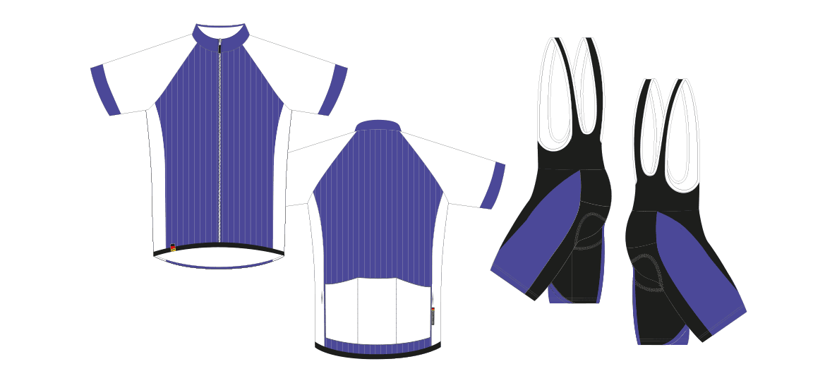 Dowe Sportswear - Designvorlage für Trikots und Trägerhosen - blau-weiß