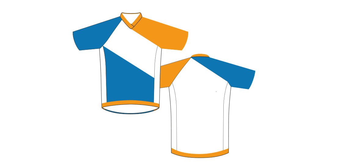 Dowe Sportswear - Designvorlage für Trikots - blau-orange-weiß