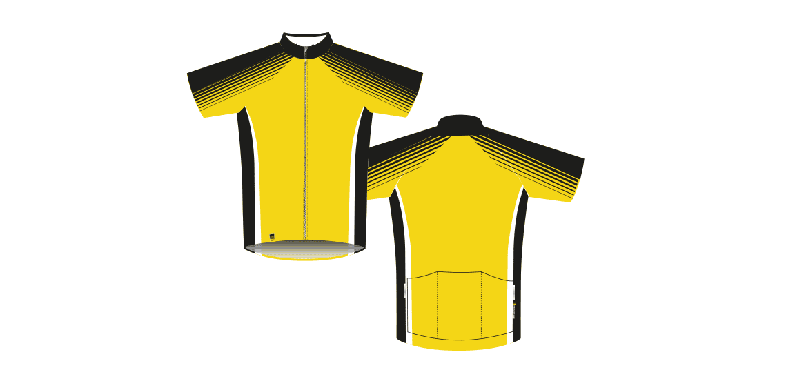 Dowe Sportswear - Designvorlage für Trikots - schwarz-gelb
