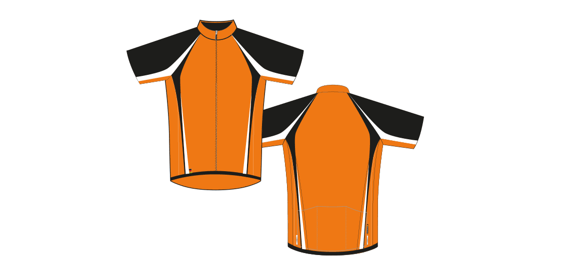 Dowe Sportswear - Designvorlage für Trikots - orange-schwarz-weiß
